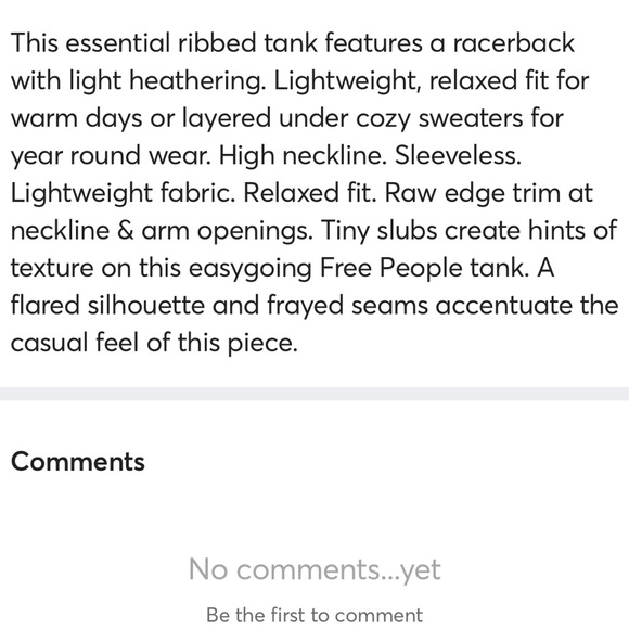 Free People Racerback tank, size small - Picture 3 of 9